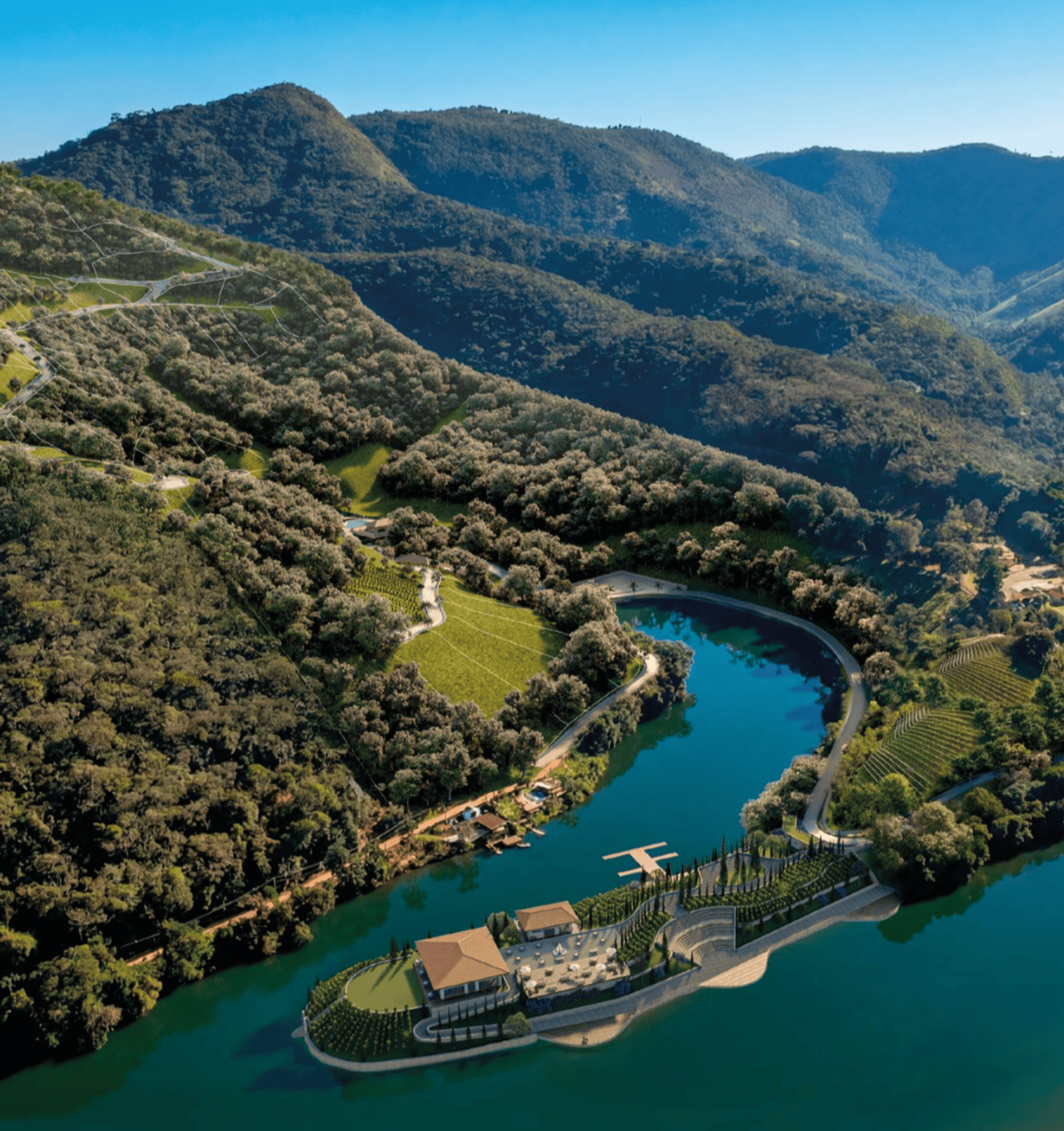 Riserva di Como em Areal, entre montanhas, lago e vinhedos